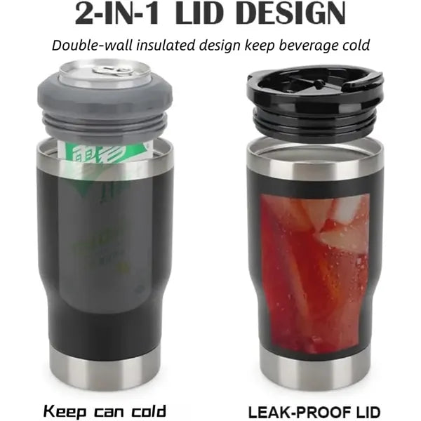 4 in 1 Stainless Steel Two-Way Lids Insulated Can Cooler