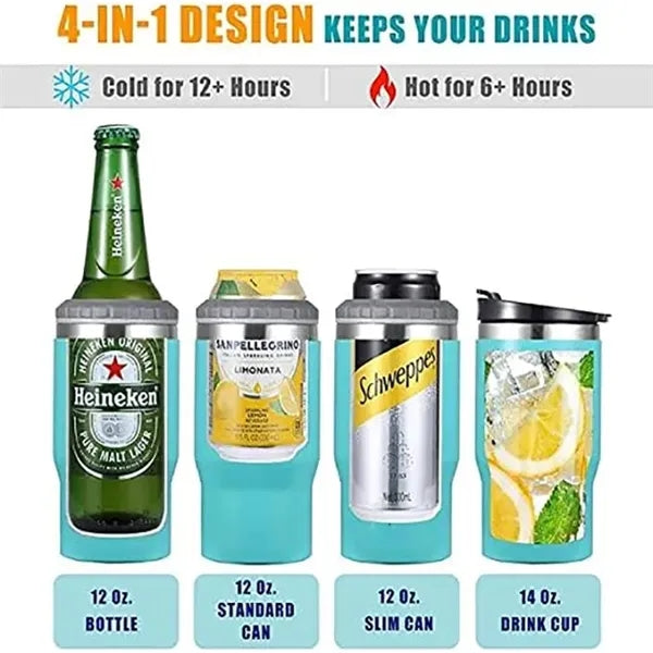 4 in 1 Stainless Steel Two-Way Lids Insulated Can Cooler