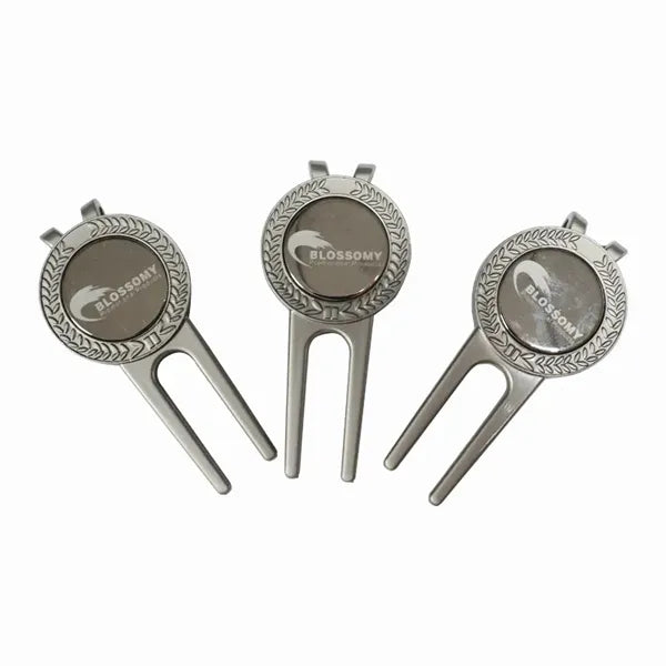 Zinc Alloy Golf Divot Tool Hat Clip with Ball Marker