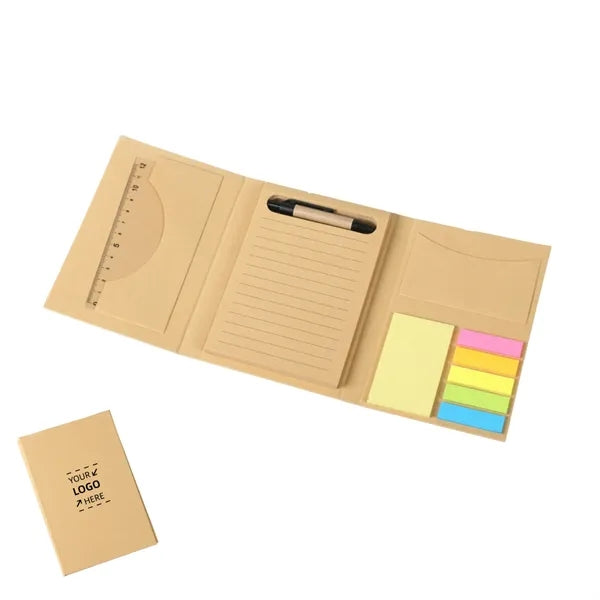 Eco-Friendly Notebook w/Sticky Note Ruler & Pen
