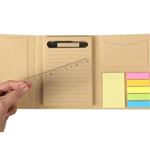 Eco-Friendly Notebook w/Sticky Note Ruler & Pen