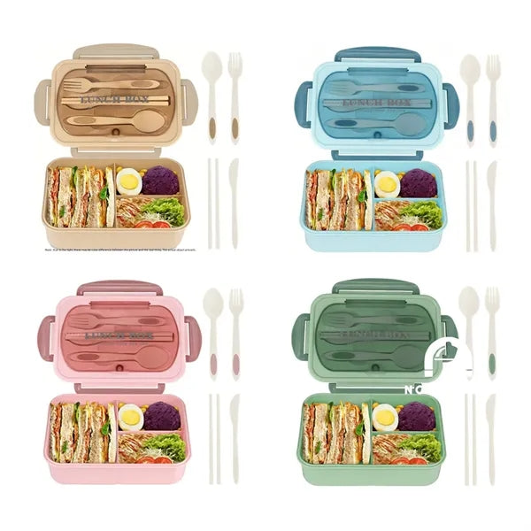 Compartmentalized Insulated Lunch Box With Utensils