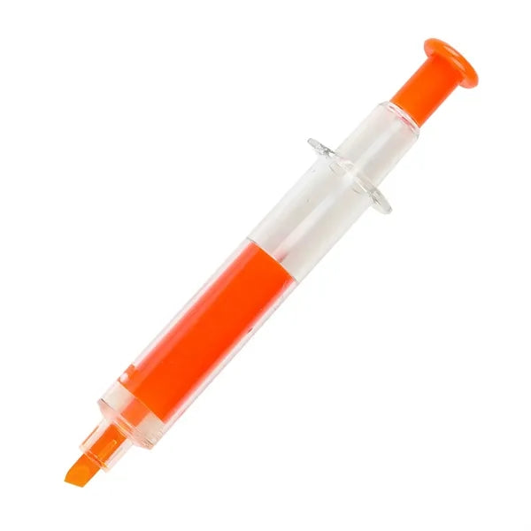 Syringe Shaped Double Ended Highlighter Ballpoint Pen