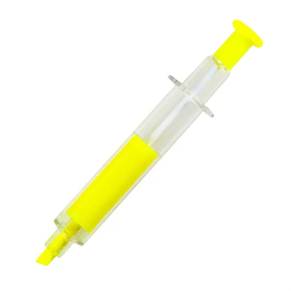 Syringe Shaped Double Ended Highlighter Ballpoint Pen