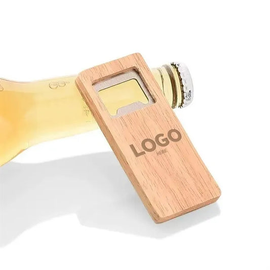 Square Natural Wooden Bottle Opener