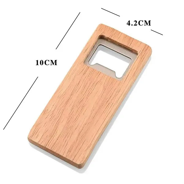 Square Natural Wooden Bottle Opener