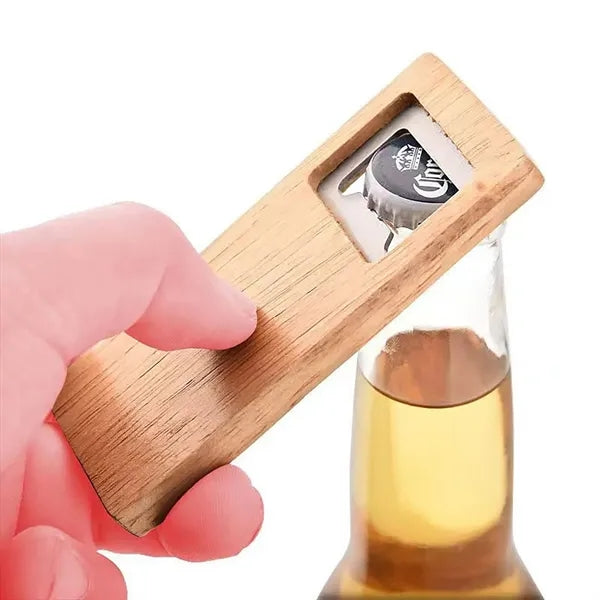 Square Natural Wooden Bottle Opener