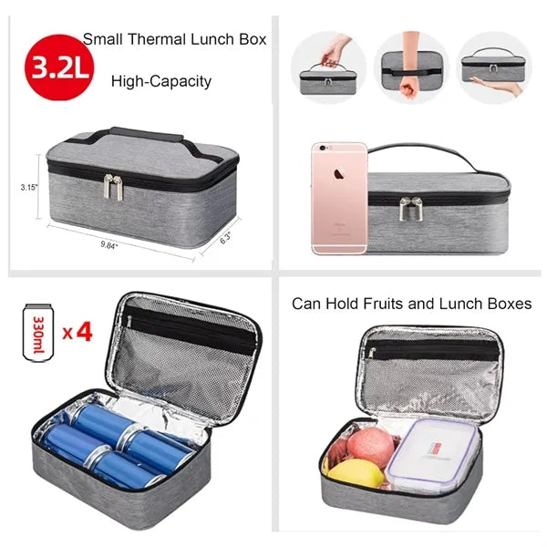 Waterproof Lunch Cooler Bento Bag Food Insulated Picnic Tote