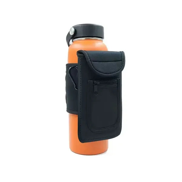 Magnetic Bottle Holder Pouch with Zipper Pocket and Hook Cli