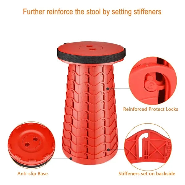 Upgraded Folding Lightweight Sturdy Retractable Stool