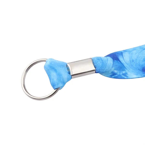 3/4" Full Color Polyester Lanyard Strap W/ Metal Key ring