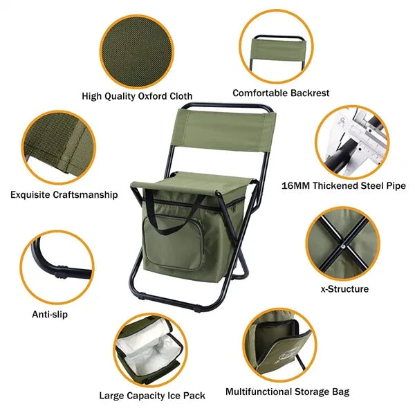 Outdoor Portable Foldable Fishing Chair with Storage Bag