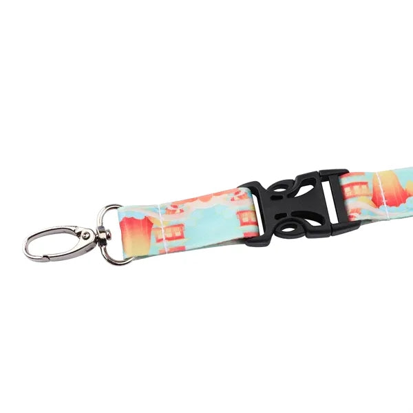 3/4" Custom Detachable Lanyard W/ Swivel Hook