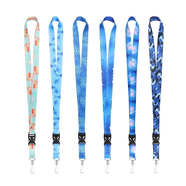 3/4" Full Color Custom Detachable Lanyard W/ Metal J Hook