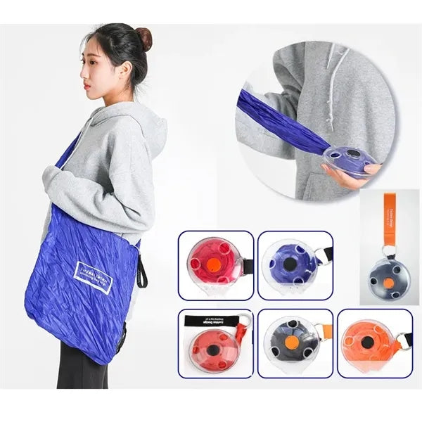 Retractable Nylon Tote Bag with Reel Mechanism