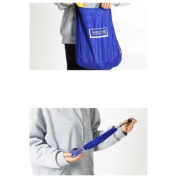 Retractable Nylon Tote Bag with Reel Mechanism
