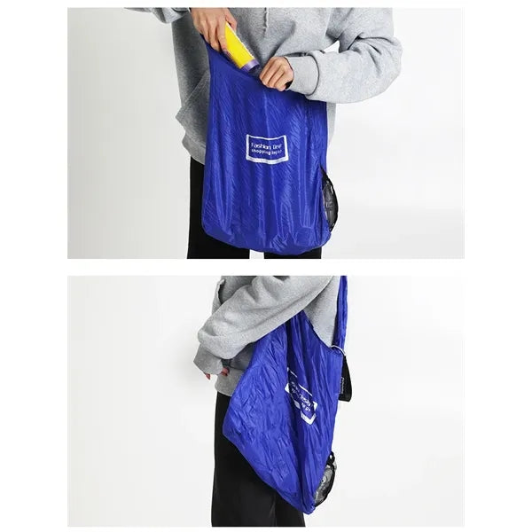 Retractable Nylon Tote Bag with Reel Mechanism