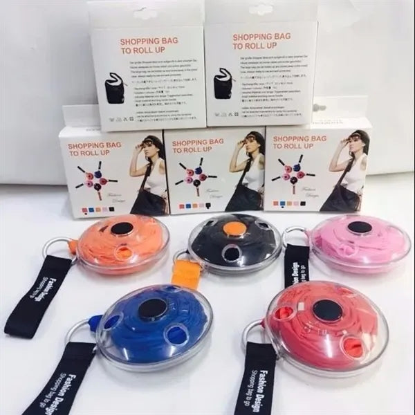 Retractable Nylon Tote Bag with Reel Mechanism