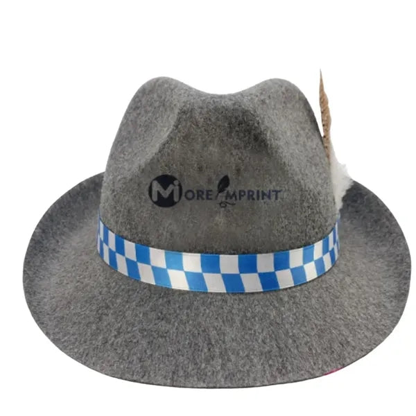 Felt Octoberfest Rope Hat Wool Ribbon Feather Fedora
