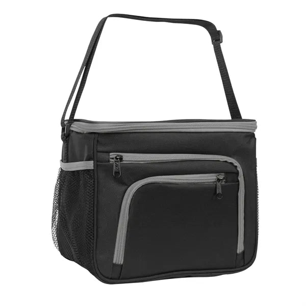 Oxford Cooler Insulated Lunch Bag With Side Mesh Pockets