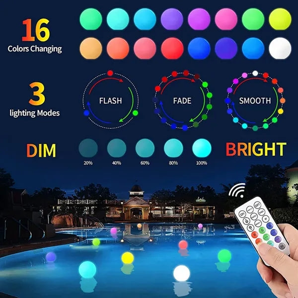 LED Waterproof Remote Controlled Glowing Ball Light