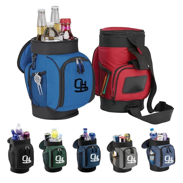 6 Can Oxford Insulated Crossbody Golf Cooler Caddy Bag