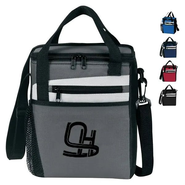 600D Polyester Insulated Cooler Lunch Bag With Front Pocket