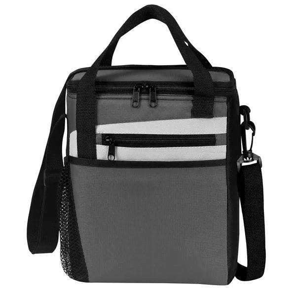 600D Polyester Insulated Cooler Lunch Bag With Front Pocket