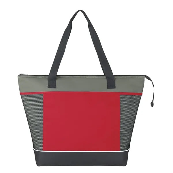 Shopping Insulated Tote Cooler Bag With Side Mesh Pocket