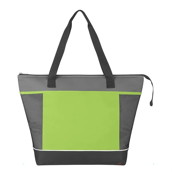 Shopping Insulated Tote Cooler Bag With Side Mesh Pocket