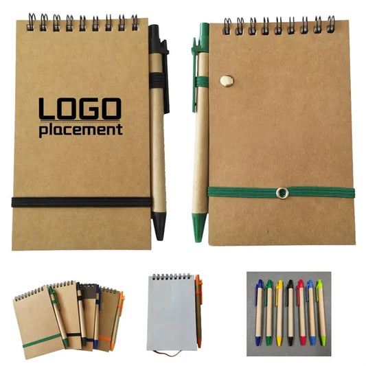 Business Spiral Bound Note Pad With Pen for Advertising"
