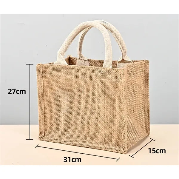Natural Jute Shopper Tote Bag