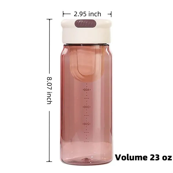 23oz Portable Sports Bottle With Scale And Tea Compartment