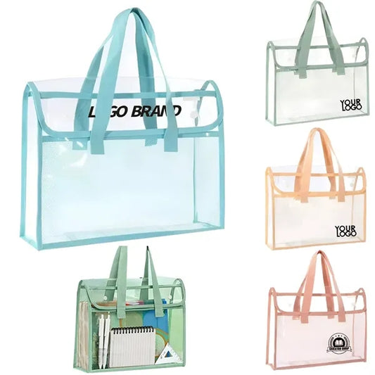 Pvc Transparent Waterproof Tote Expandable File Folder Bag