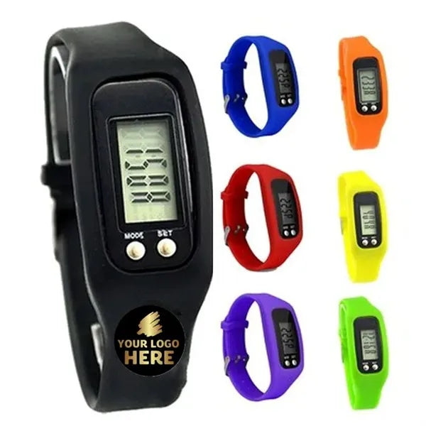 Silicone Electronic Pedometer Watch