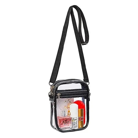 Stadium Approved Clear Crossbody Purse-Waterproof PVC Bag