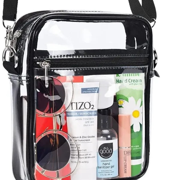 Stadium Approved Clear Crossbody Purse-Waterproof PVC Bag