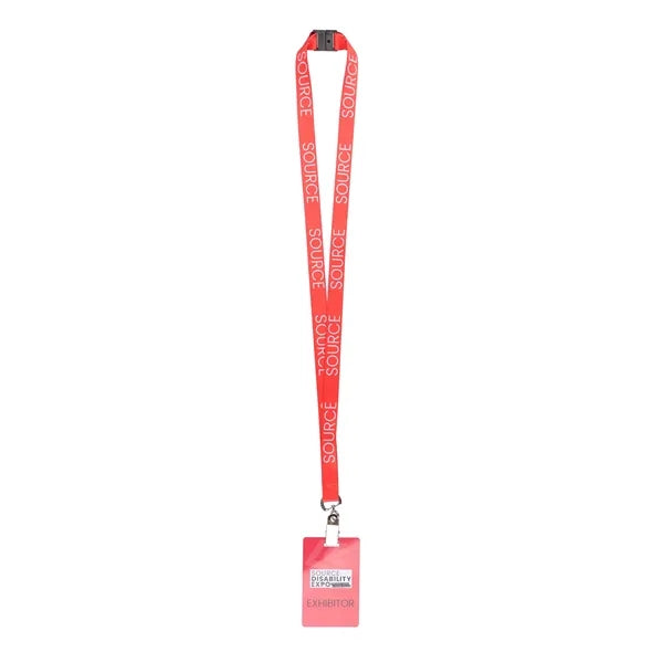 3/4" Polyester Breakaway Lanyard ID Holder Combo w/ PVC Card
