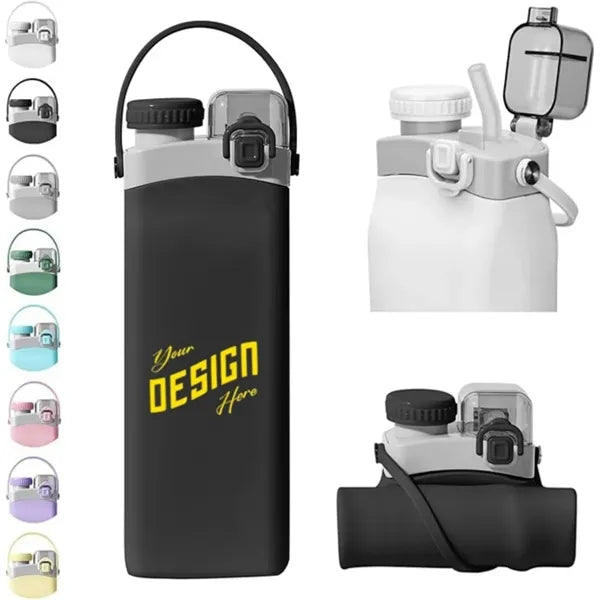 Foldable silicone water bottle 20 oz