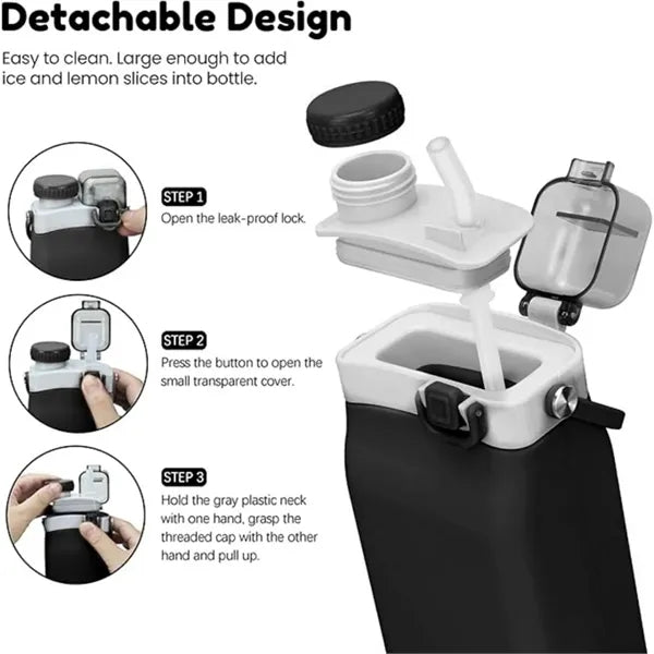 Foldable silicone water bottle 20 oz