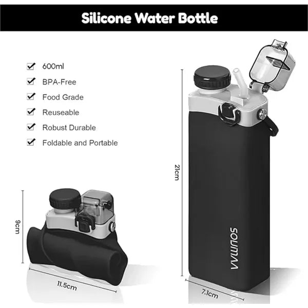 Foldable silicone water bottle 20 oz