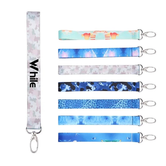 3/4" Custom Polyester Wrist Lanyard Keychain W/ Snap Hook