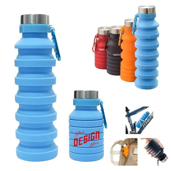Reuseable BPA Free Silicone Foldable Water Bottles