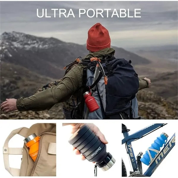 Reuseable BPA Free Silicone Foldable Water Bottles