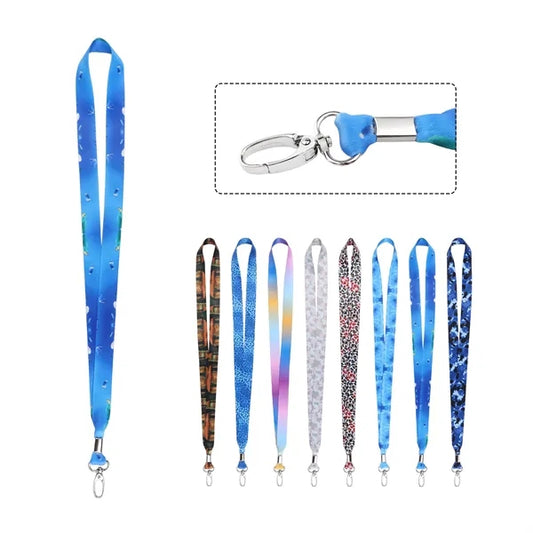 3/4" Full Color Polyester ID Badge Lanyard W/ Oval Clasp