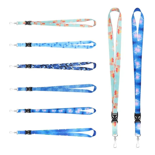 3/4" Full Color Custom Detachable Lanyard W/ Metal J Hook