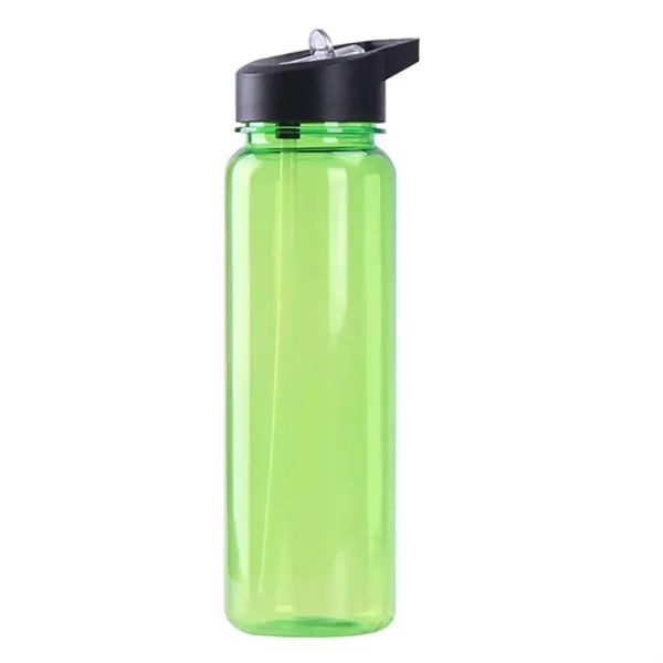 24 Oz Plsatic Water Bottle with Lid And Straw