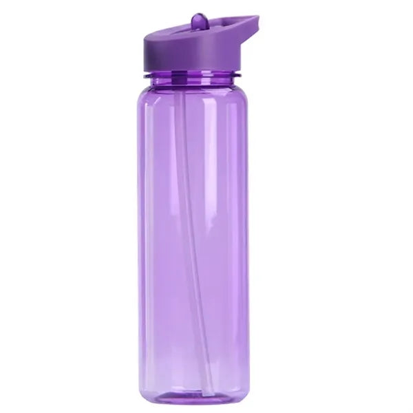 24 Oz Plsatic Water Bottle with Lid And Straw