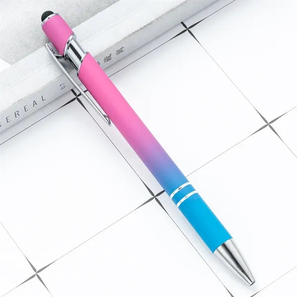 2 in 1 Gradient Metal Stylus Ballpoint Pen