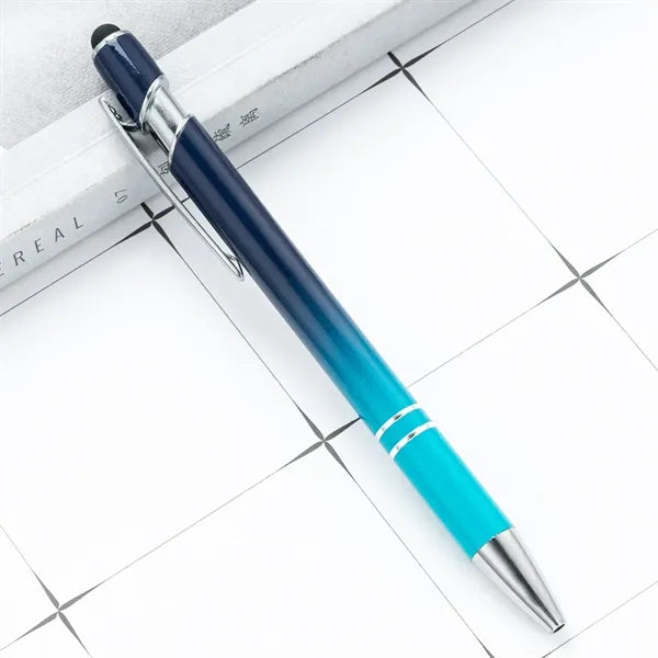 2 in 1 Gradient Metal Stylus Ballpoint Pen